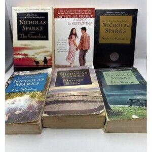 Nicholas Sparks Paperback Book Lot of 6 Titles: A Walk to Remember, The Wedding